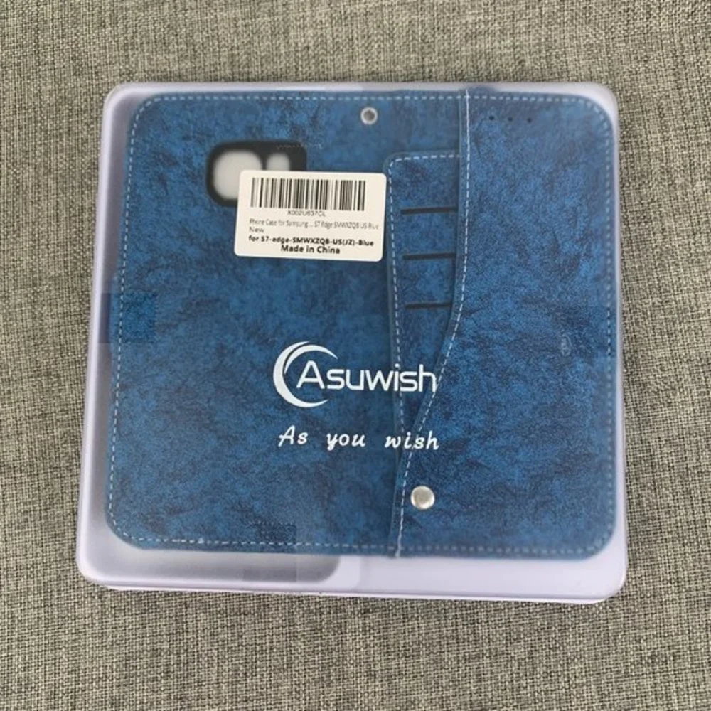 Brand New!  Asuwish Samsung S7 Phone Case Blue Tie Dye‎ w/ Wallet